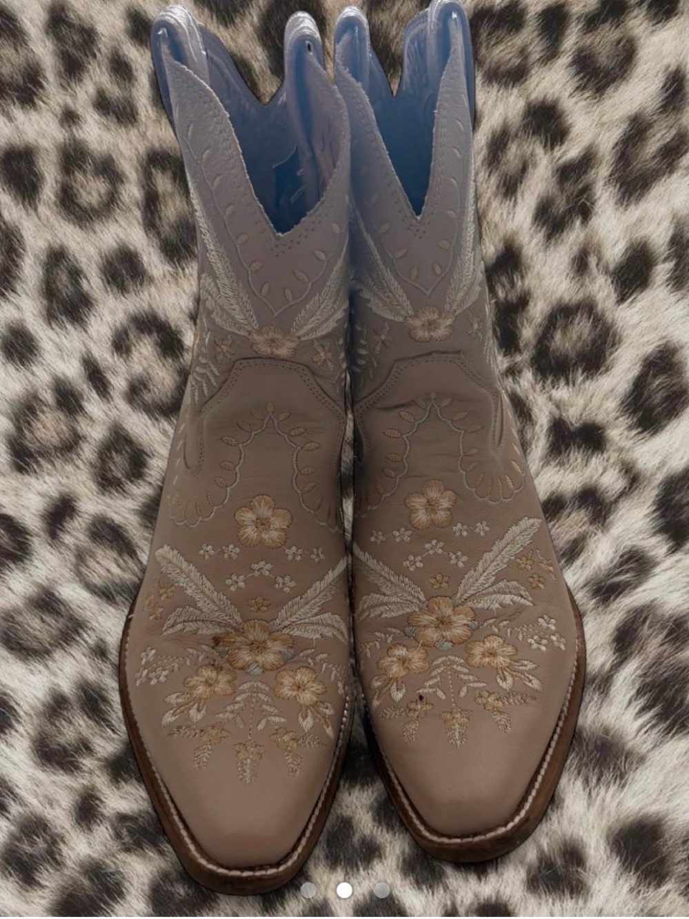 dingo Taupe Floral Embroidered Western Ankle Boots